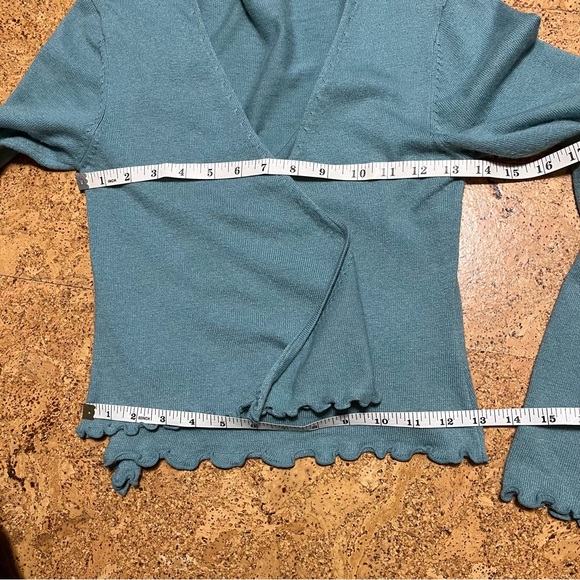 Boden Lettuce Trim Cashmere Angora Rabbit Hair Blend Crop Cardigan Sz UK 10 US S - Picture 9 of 11